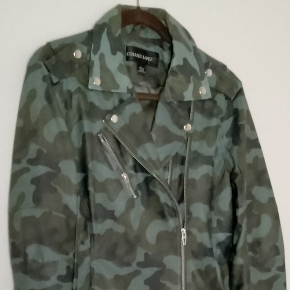 Colleen Lopez Bomber Jacket, Green Camouflage, Size L - Picture 10 of 11